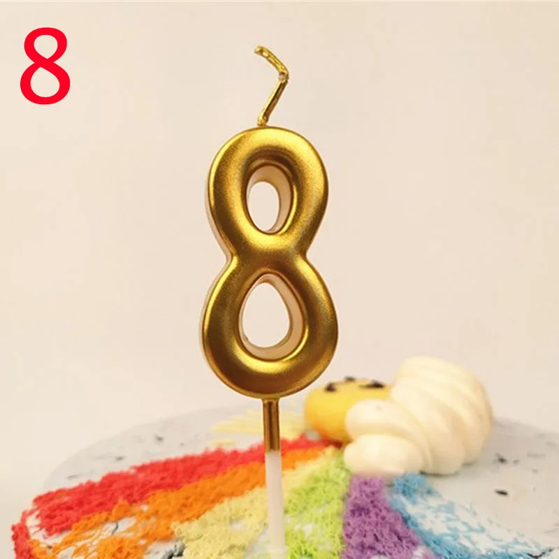 

Number Birthday Candle 1 2 3 4 5 6 7 8 9 0 Gold Kids Birthday Anniversary Candle For Cake Party Supplies Decoration Cake Candles
