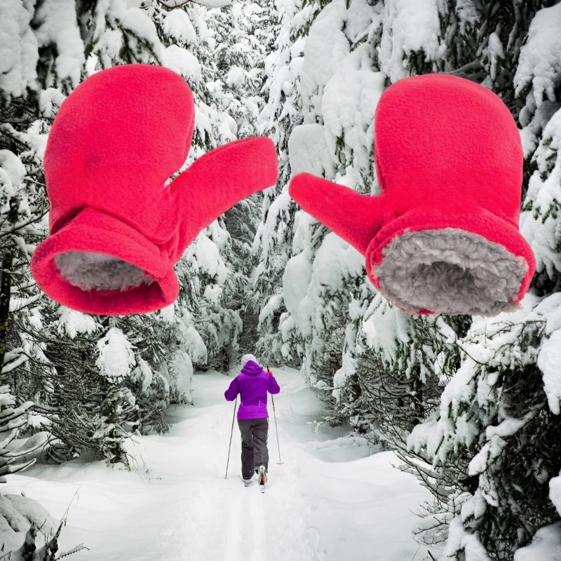 

Детские велосипедные перчатки 40GC, плюшевые перчатки, варежки, зимние детские варежки, флисовые варежки