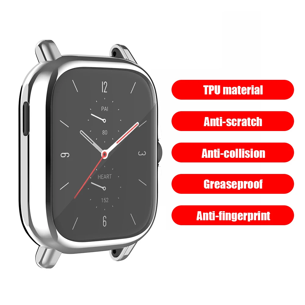 

TPU Full-Cover Watch Protective Cover Case Anti-Scratch Screen Protector Frame Shell for Amazfit GTS 3/2/2e Watch Accessories