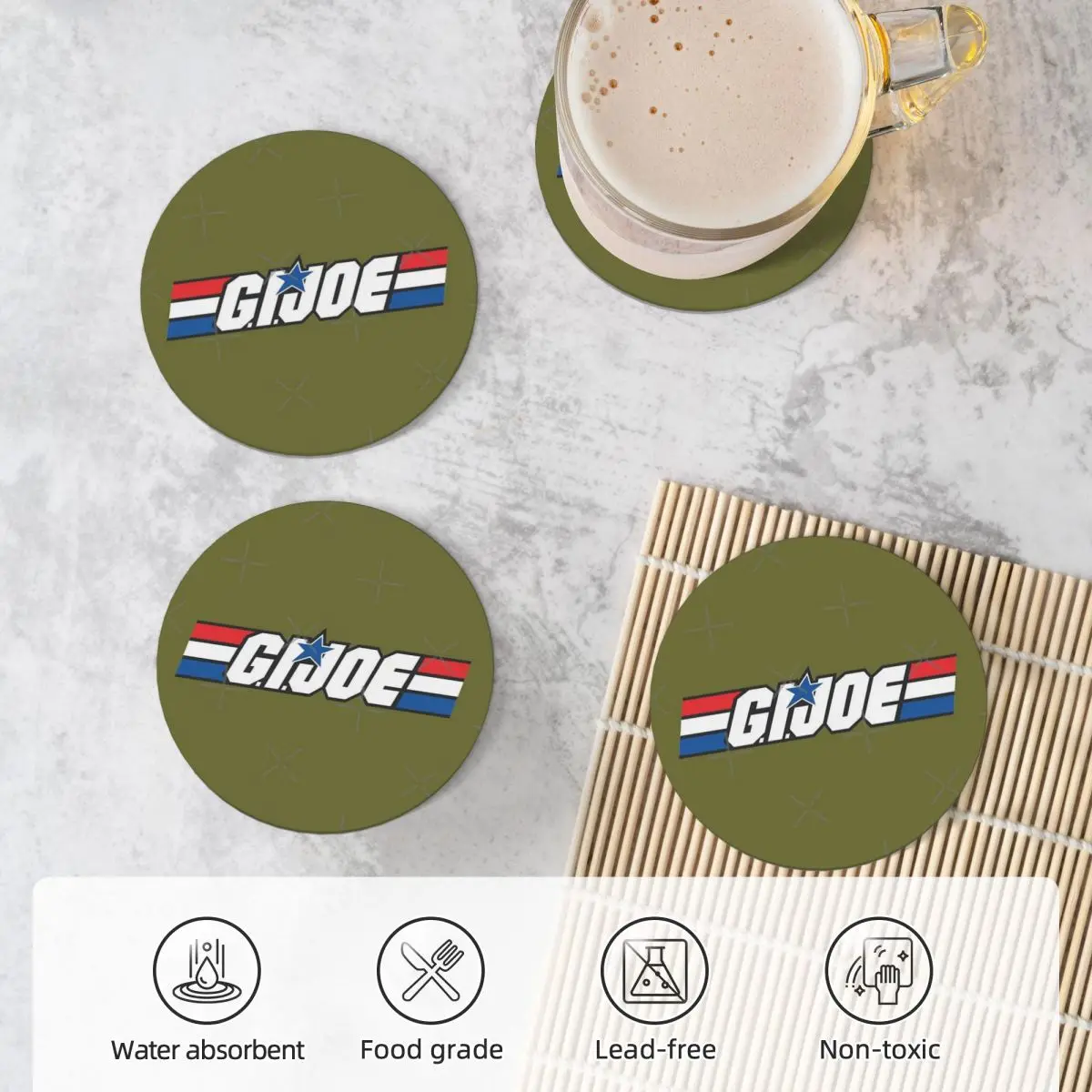 Керамические подставки с логотипом Gi Joe принадлежности для кухонного бара (4 шт.)