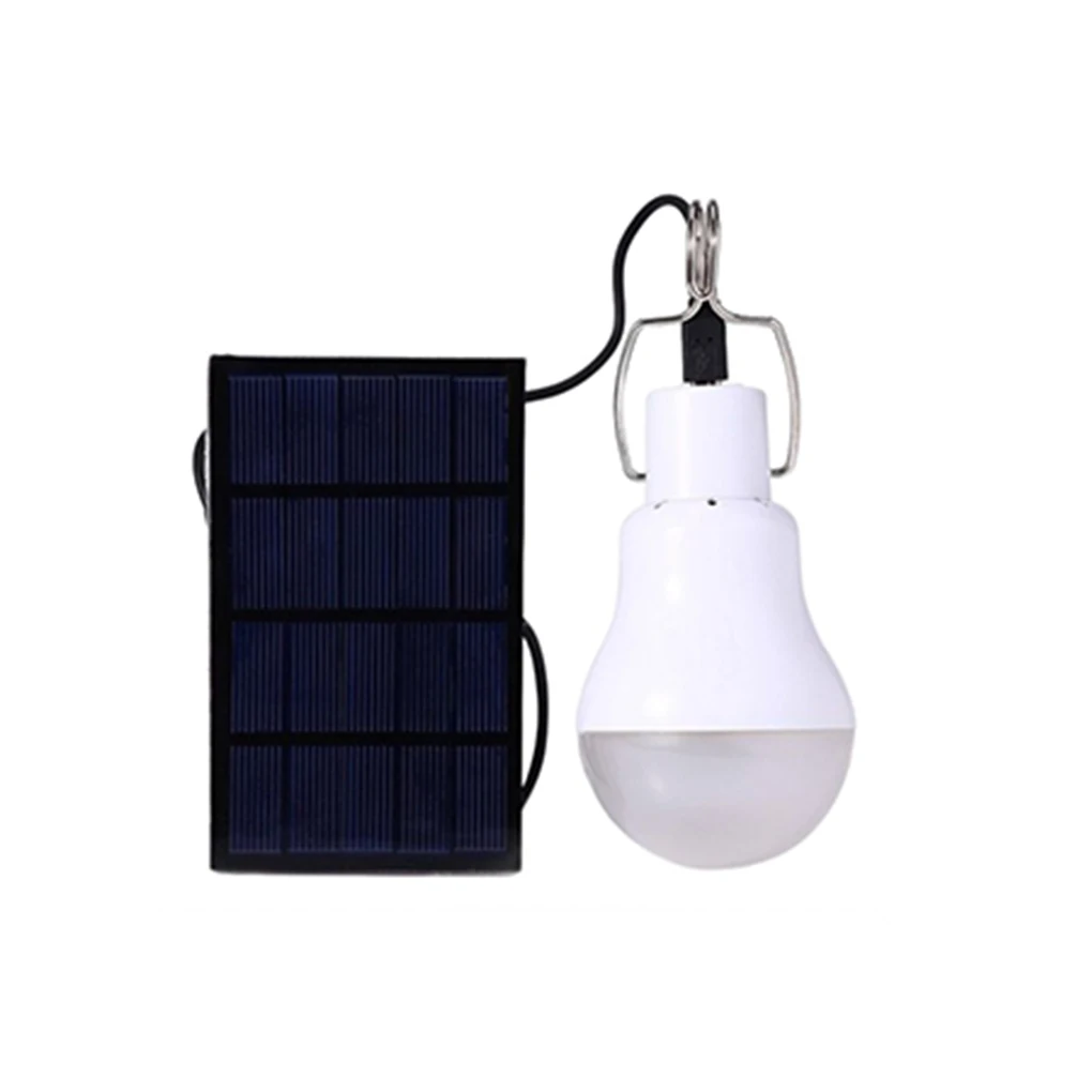 

LED Solar Lamp 110lm Bulb Handheld Detachable Light with Hook Outdoor