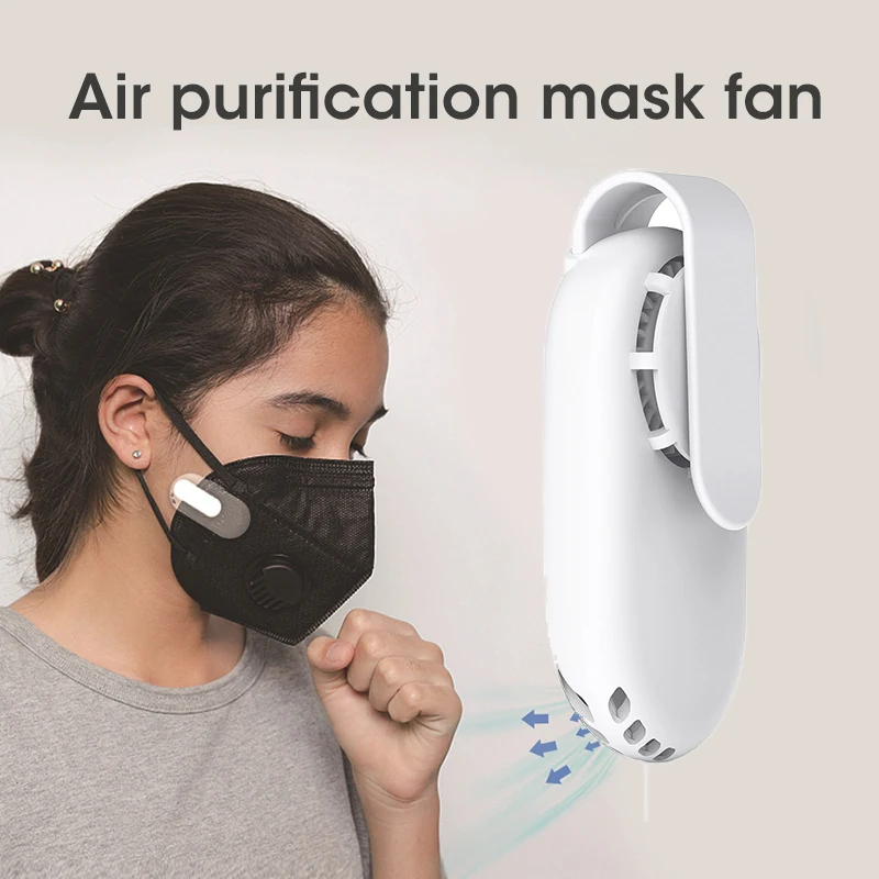 

Summer Wearable Mask Fan Mini USB Face Covers Clip-On Air Purifiers Cooler Outdoor Sports Gardening Biking Tourism Ventilator