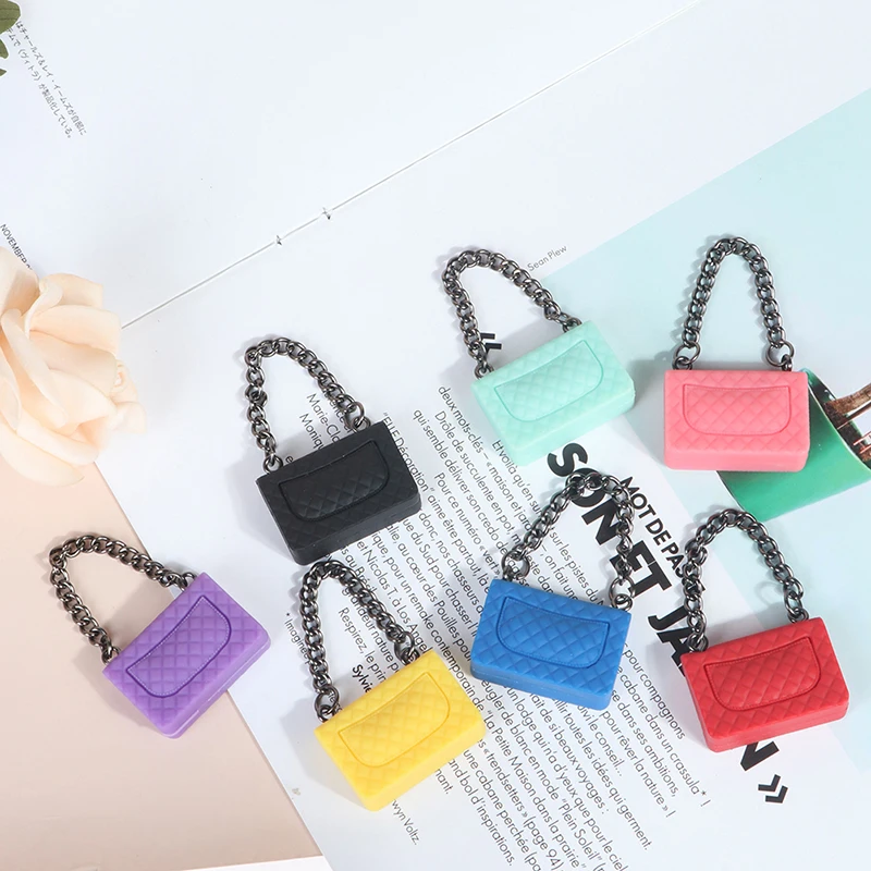 

1Pc Chain Pack Doll Bag Miniature Shopping Handbag Model for Doll House Decor Miniature Model Handbag for Clothes Accessories