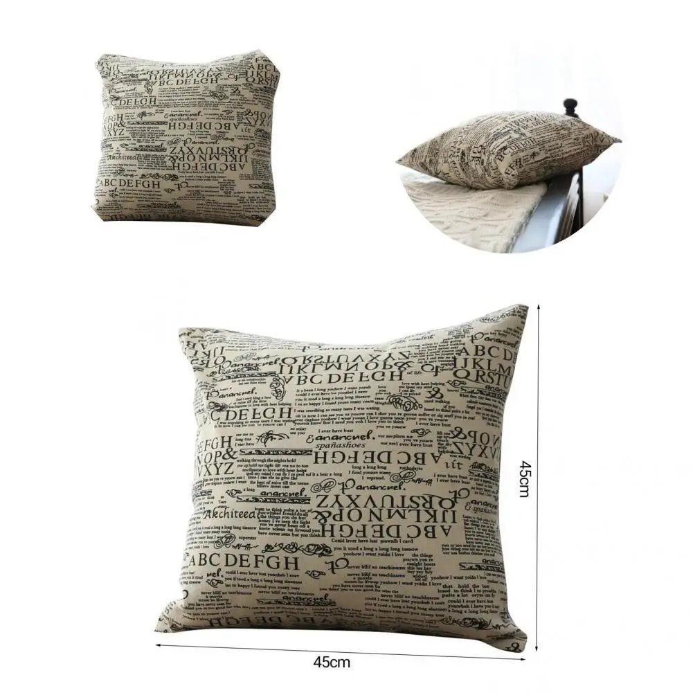 

Pillow Case Durable Flax Non-allergenic Fashion Letter Pillow Case for Bedroom Pillow Cover Cushion Cover