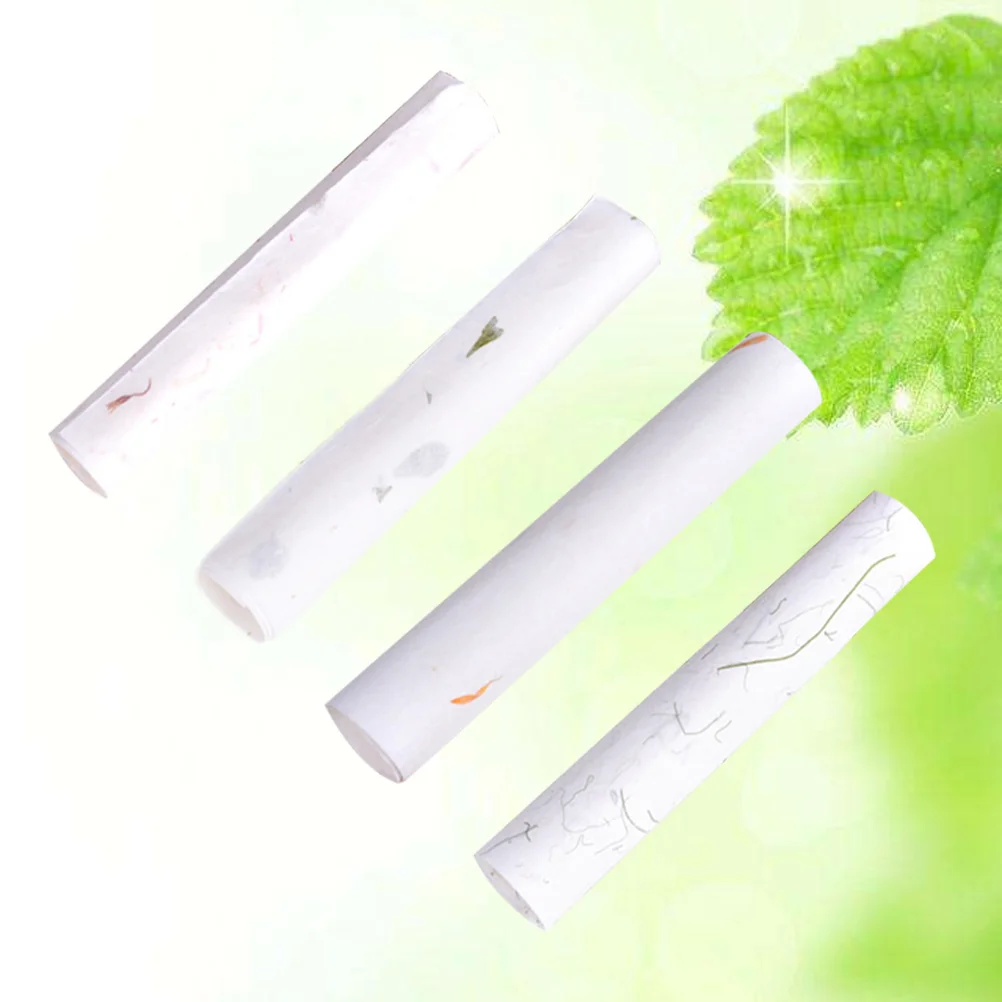 

40PCS Leaf Printed Natural Chinese Style Handmade Sumi Paper Rice Paper for Chinese Calligraphy Brush Writing Painting