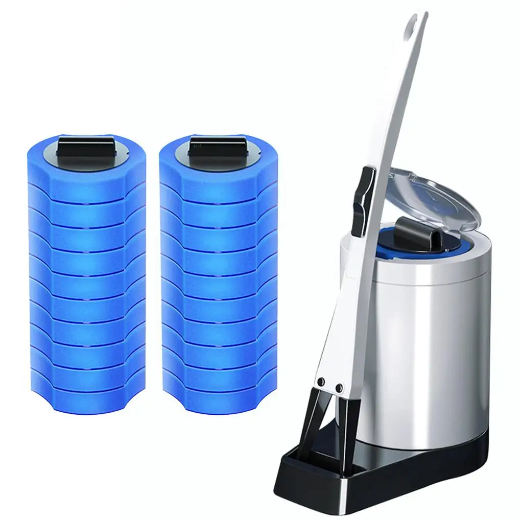 

Toilet Brush Disposable Toilet Cleaning Brush Set Replacement Heads Sponge 10-20Pcs Cleaning Plastic Holder For Bathroom Kitchen