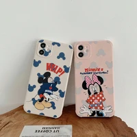 disney mickey minnie mouse phone case for iphone 11 12 13 pro max x xs xr 7 8 plus four corners anti drop protector cover