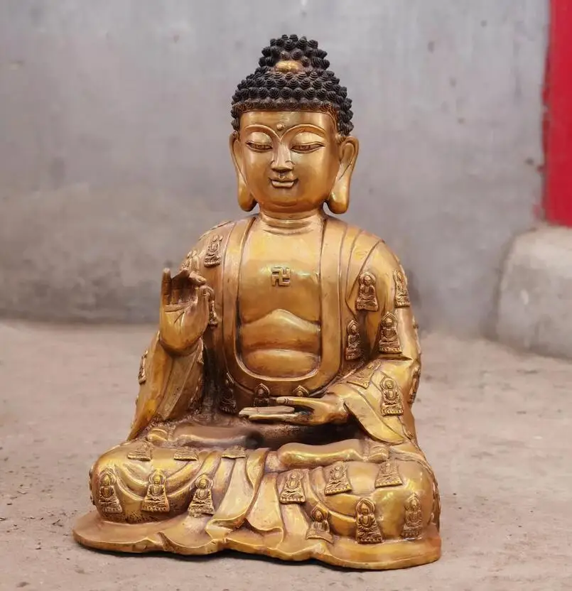 Бронзовая статуя Будды сокровища буддизма диагональ 17 дюймов