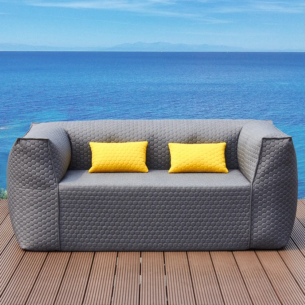 

Polyester Embroidered Cotton-padded Dark Grey Waterproof UV Resistant Outdoor Garden Patio Bean Bag Sofa Cover