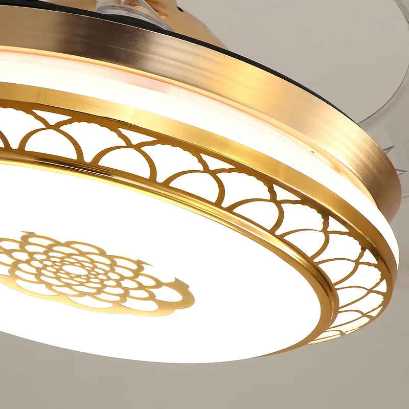 Потолочный вентилятор с преобразователем частоты невидимый светодиодный лампа