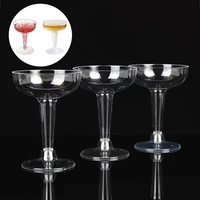 clear plastic wine glass recyclable shatterproof wine goblet disposable reusable cups for champagne dessert 20pcs