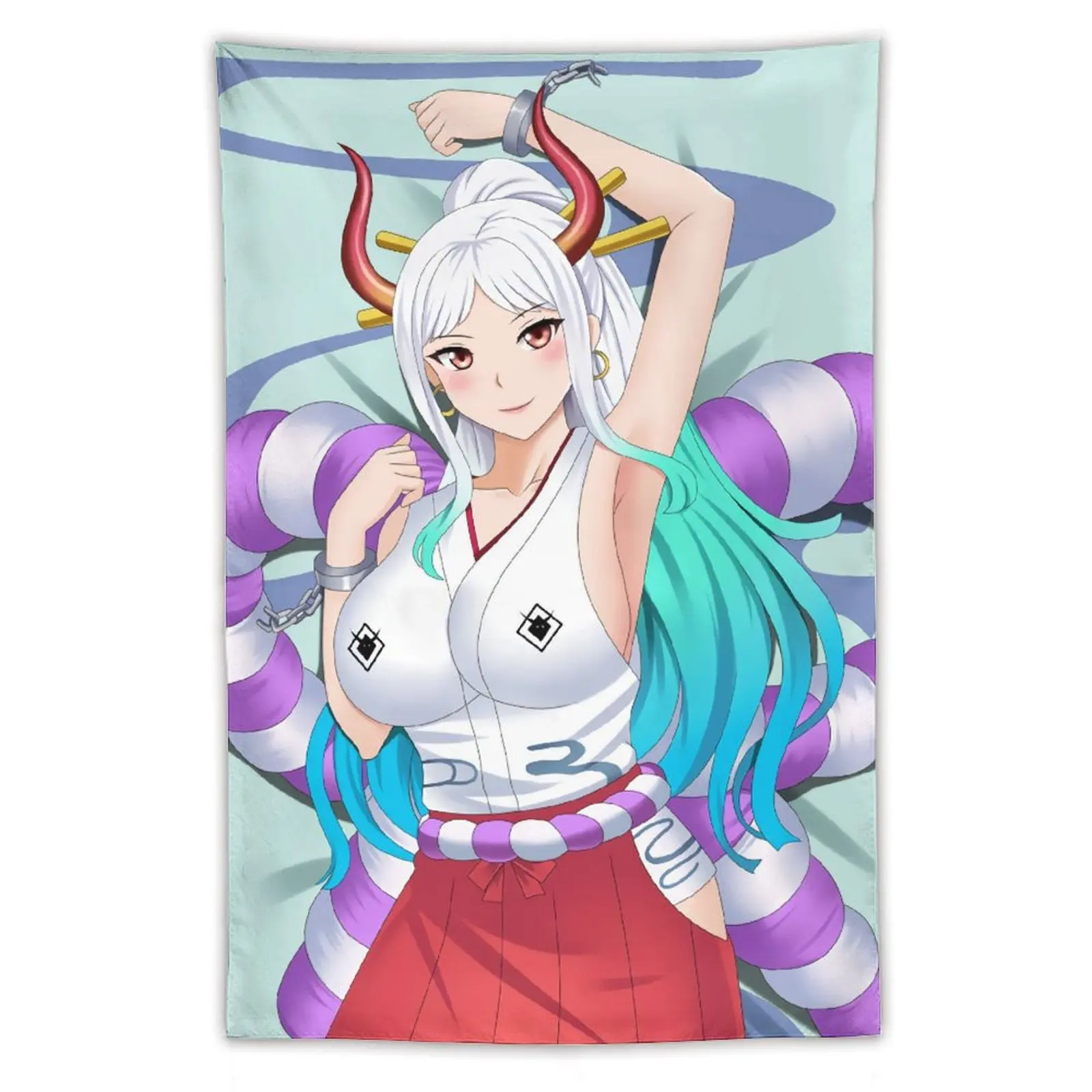 

22711-One Piece Yamato-1 Anime Tapestry Wall Art Poster Home Tapestries Bedroom Decor