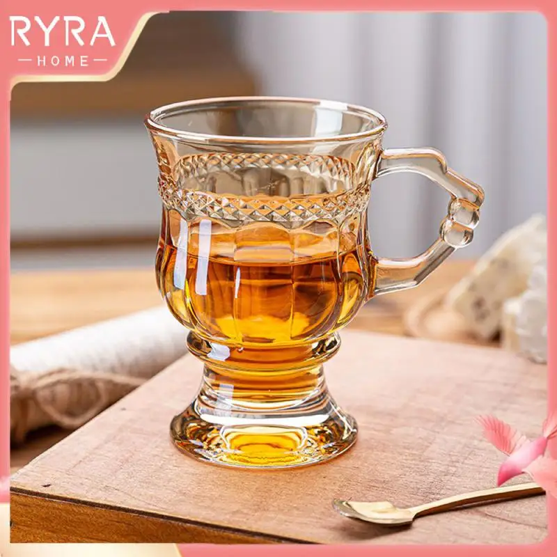 

Glass Cup Mug Dessert Coffee Cup French Vintage Amber Mug Drinks Glass Cup Beer Wine Cup 120ml Mini Wine Cup Home Office Cup