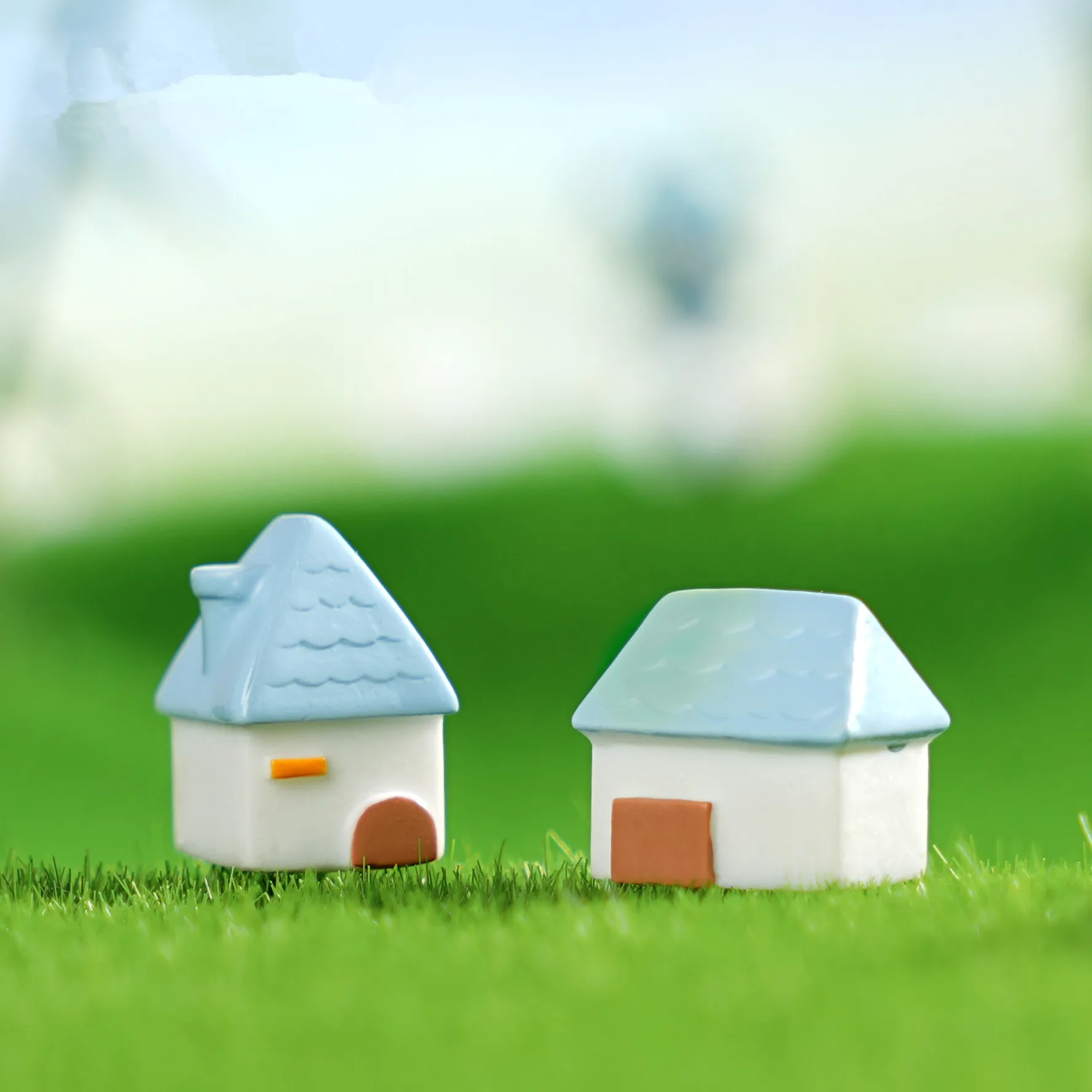 Статуэтка миниатюрный милый мини-домик из смолы микро пейзажные украшения для