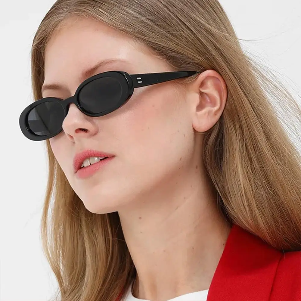 

Trendy UV400 Protection Vintage Women & Men Cat Eye Sun Glasses Small Frame Shades Oval Sunglasses