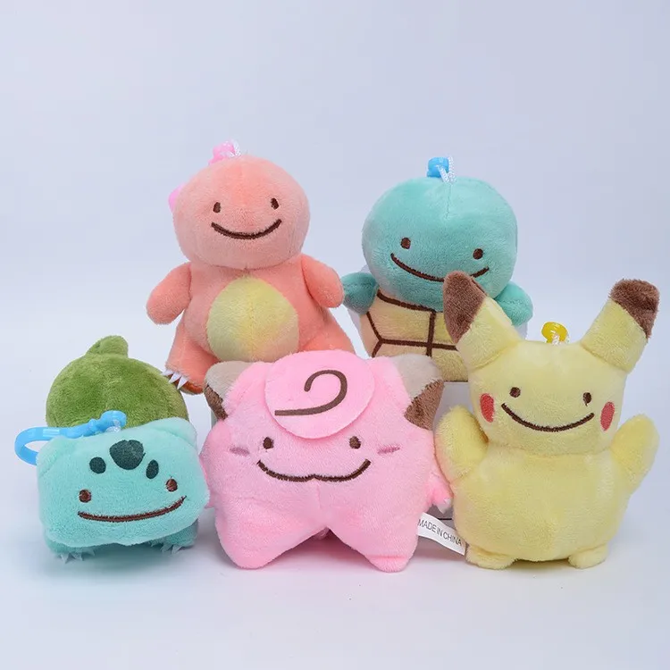 

5pcs/Set10cm Pokemon Cartoon Pikachu Bulbasaur Charmander Squirtle Piplup Mew Cute Small Doll Toy for Kids Gifts