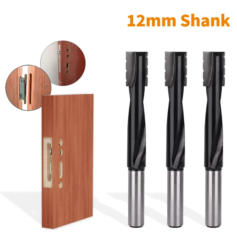 

12MM Shank Spiral Cleaning Bottom Bit Router Bit Woodworking Milling Cutter For Wood Bit Face Mill Carbide Cutter End Mil