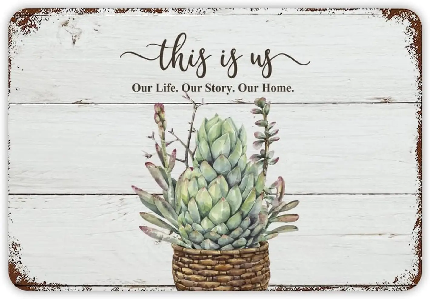 Vntge Vse Flower Wll Sgn Ths s Us Metl Tn 128 nch Busness Retl Sre Home Resturnt Br Decor Post