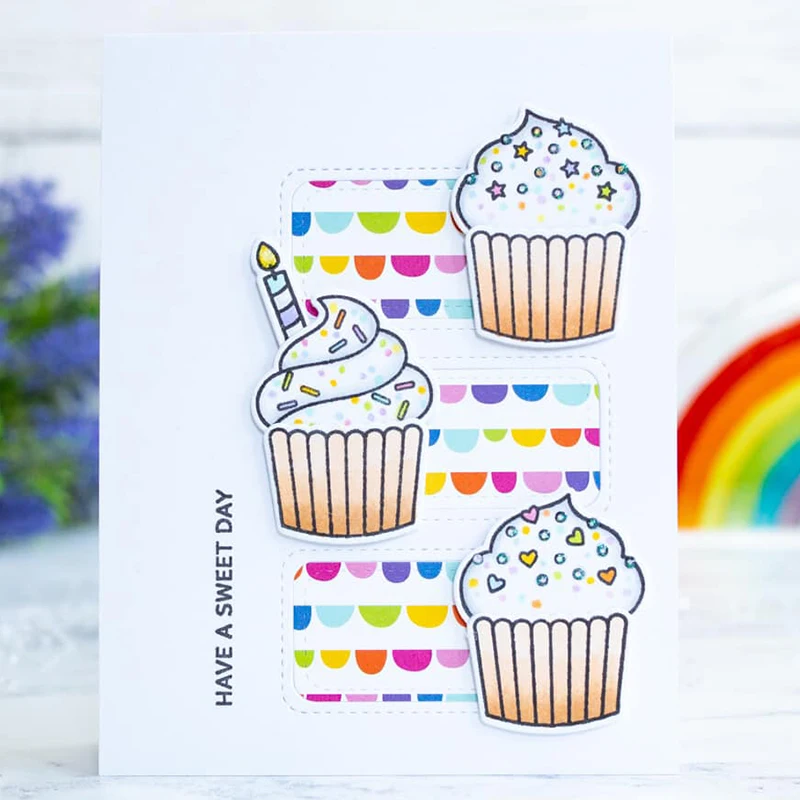 Новинка 2022 яркие прозрачные штампы с рисунком торта и металлические для