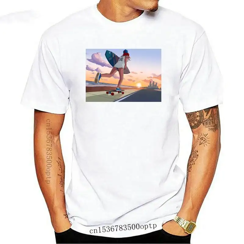 

FASHION New Women Tshirt Harajuku Beach Surfing Print Summer T-shirt Streetwear Holiday Large Size S-5XL Cotton Tops Cartoon Bas