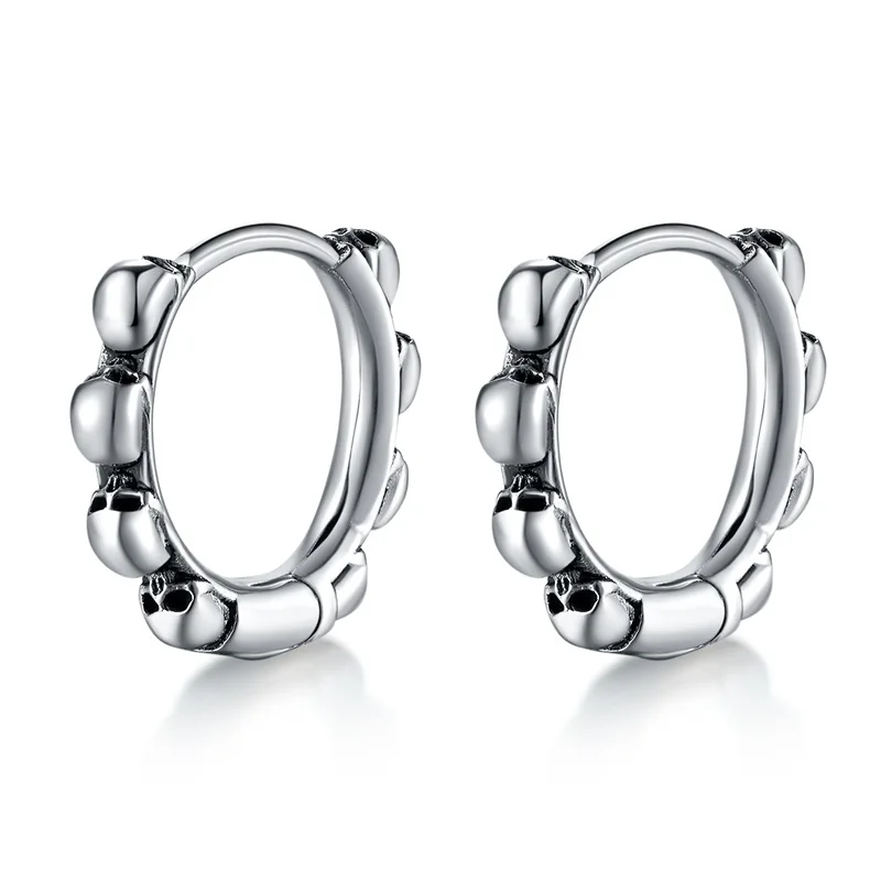 1 Pair Hip Hop Punk Stainless Steel Earrings Ring for Women Men Fashion Round Circle Hinged Huggie Hoop Earrings images - 6