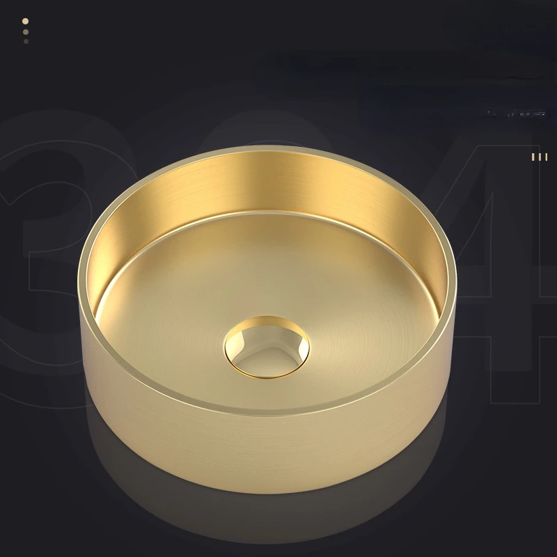 

304 stainless steel round art basin single basin home hotel bar bathroom wash basin wash basin wash basin