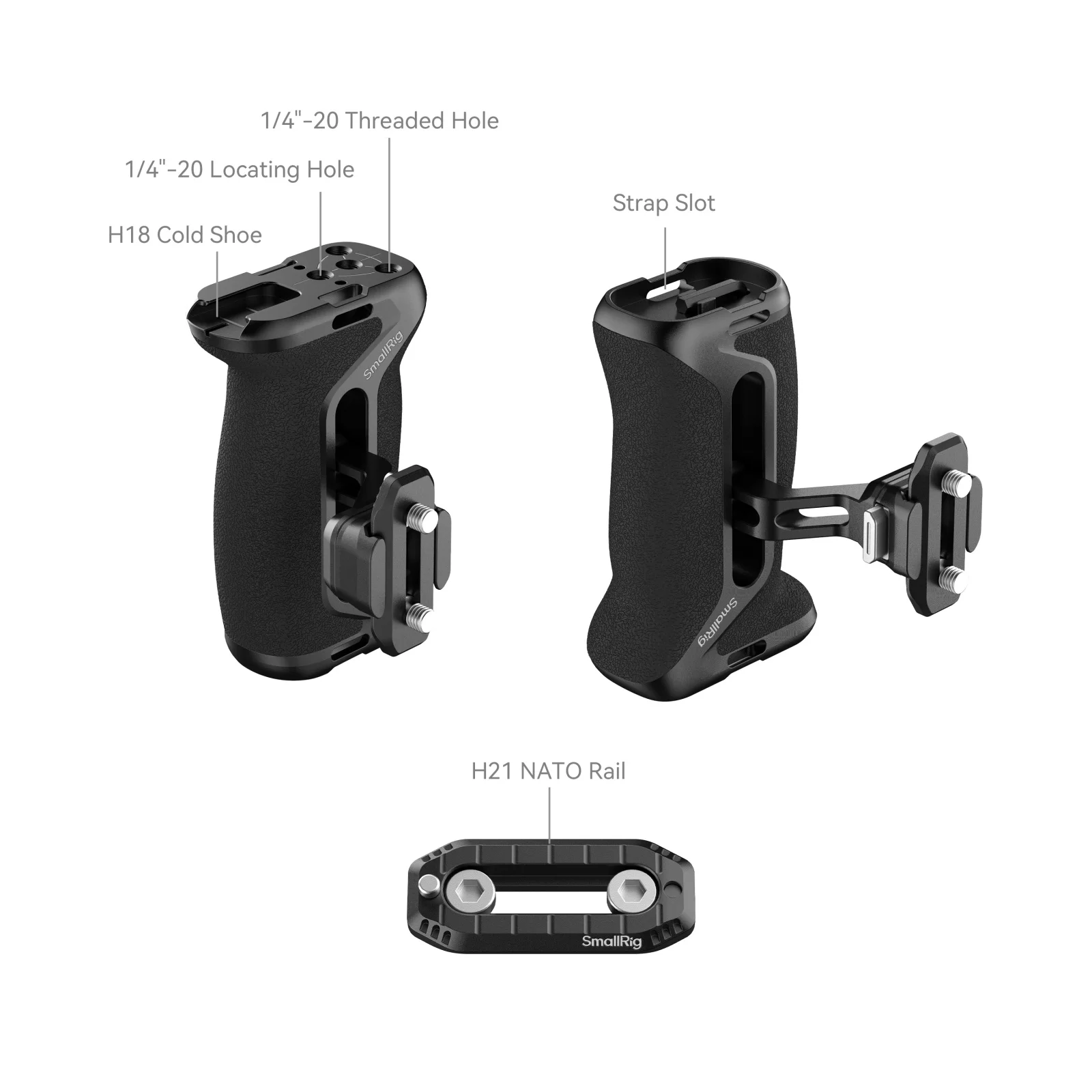 Фото SmallRig HawkLock H21 Быстросъемная боковая ручка с быстроразъемной рукояткой НАТО для комплекта клетки для камеры DLSR Монтажные пластины 5633 №3