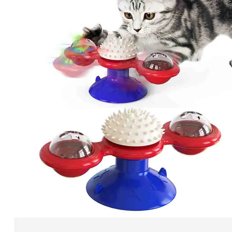 

Rotating Windmill Teasing Cat Toys Luminous Mint Rotating Ball Suction Cup Toys Scratching Nibbling Rubbing Hair Pet Supplies