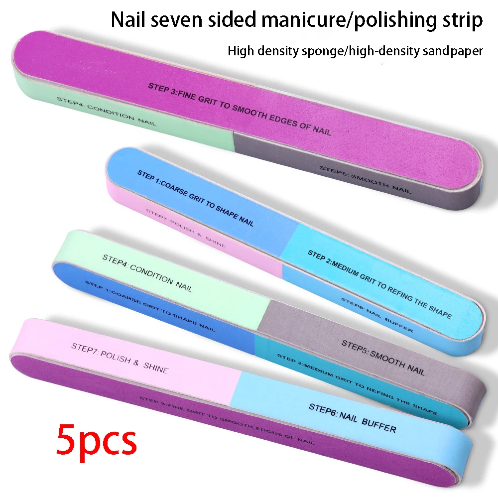 

Polishing Strip Manicure Tools Frosted Sponge Tofu Block Rubbing Multi-Functional Nail File Seven Sided Sanding Polish Supplies