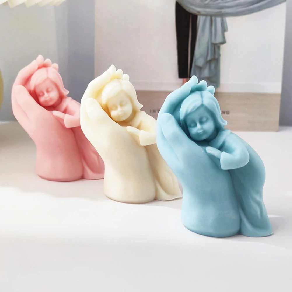 

Universal Silicone Candle Mold DIY 3D Mother Love Hand Plaster Mold Fondant Gypsum Plaster Molds For Home Decoration Gifts