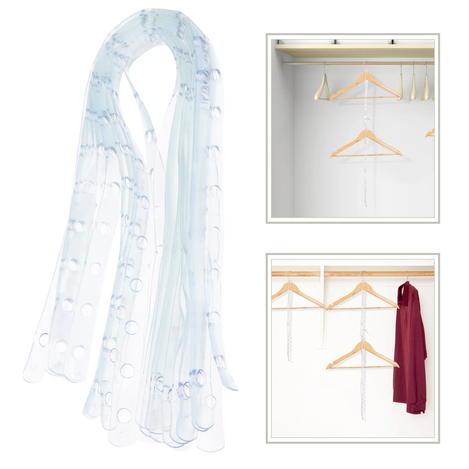 20 шт. прозрачные полоски для вешалок дисплея пластиковые вешалки одежды