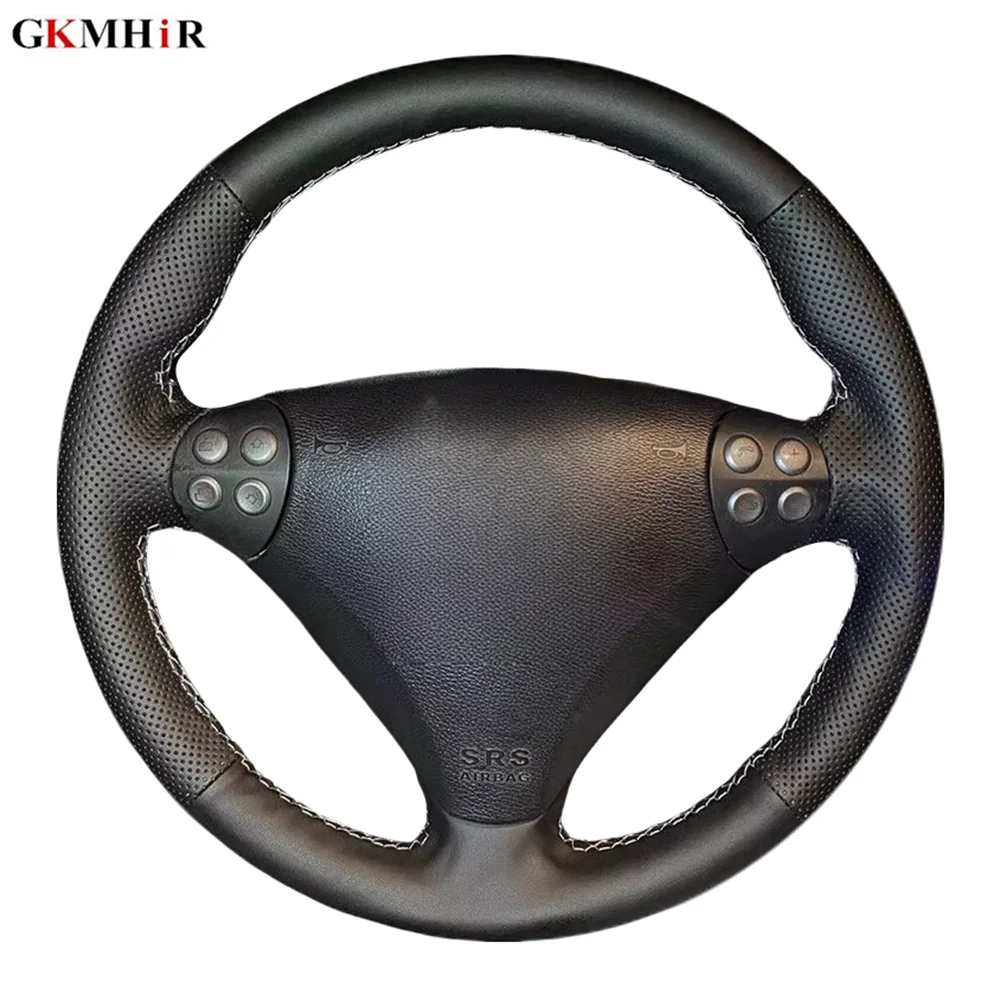 

Черный кожаный чехол на руль автомобиля «сделай сам», для Mercedes Benz C SLK Class W203 R171 2004-2008, автомобильные аксессуары для интерьера