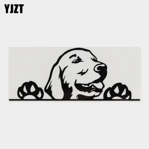 YJZT креативная виниловая наклейка на автомобиль с изображением золотистого ретривера собаки, черныйсеребристый цвет 8A-0053