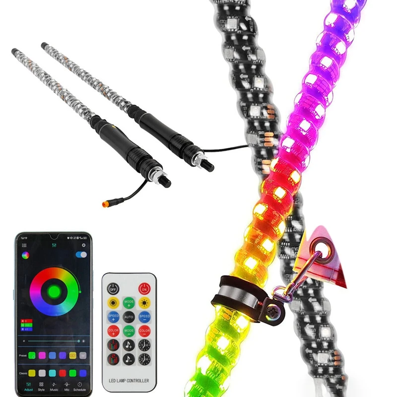 Осветительная спиральная лампа для мотоцикла 12 в 2 фута антенна с флагом