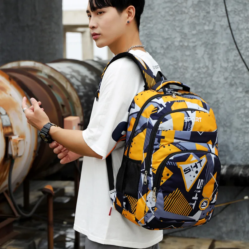 

Schoolbag Men's Fashion Trendy Large Capacity Schoolbag Student Outdoor Travel Backpack