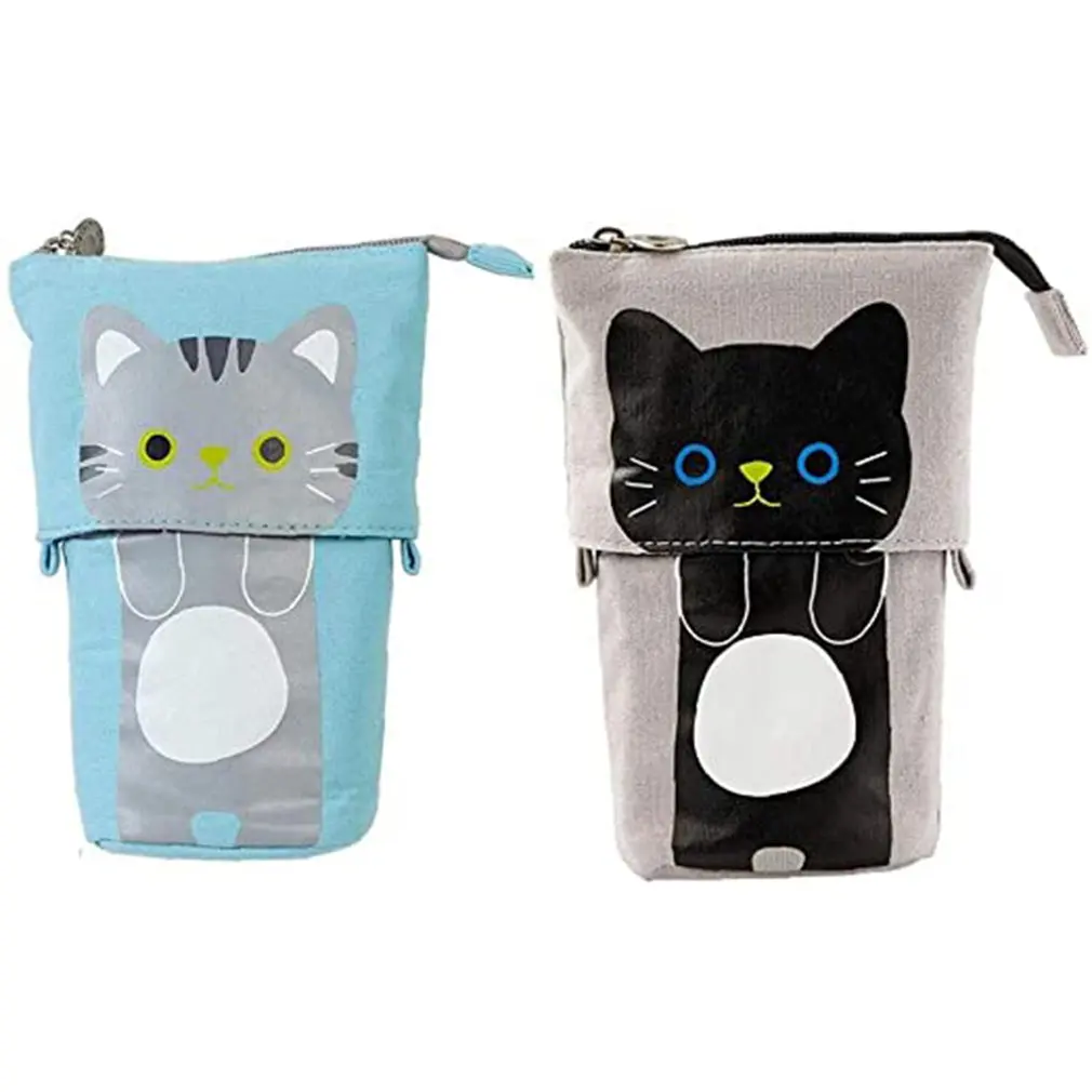 

2PCS Flexible Big Cat Pencil Case Fabric Quality School Supplies Stationery Gift School Cute Pencil Box Pencilcase Pencil Bag
