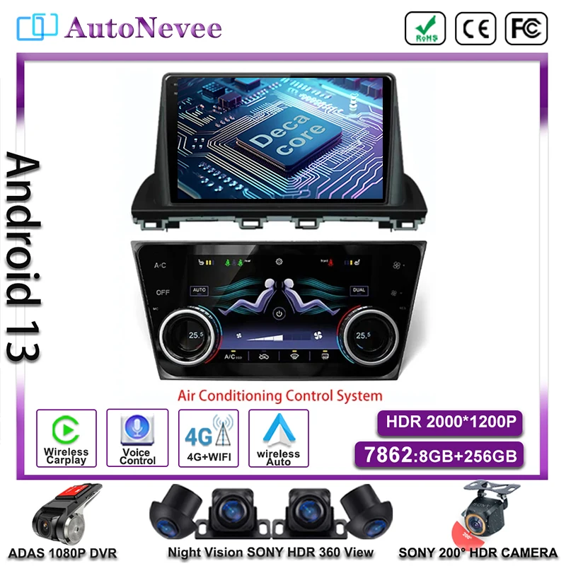 Навигация Carplay Android 14 для Mazda CX-4 CX4 CX 4 2016 2018 управление кондиционером радио GPS