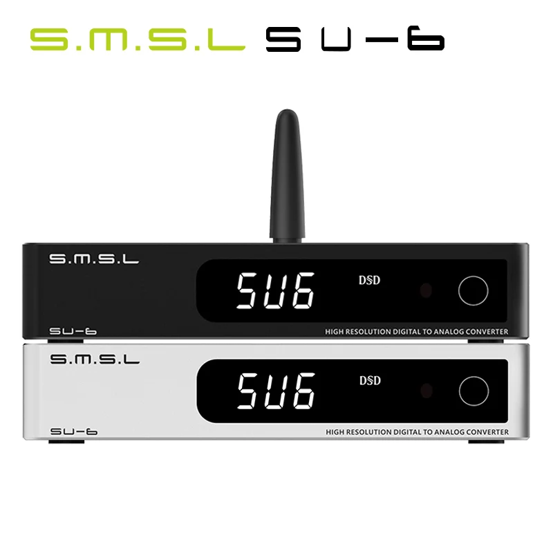 SMSL SU-6 декодер ES9038Q2M OPA1612 * 4 32 бит/768 кГц DSD512 Bluetooth 5 0 SU6 настольный мини аудио DAC с