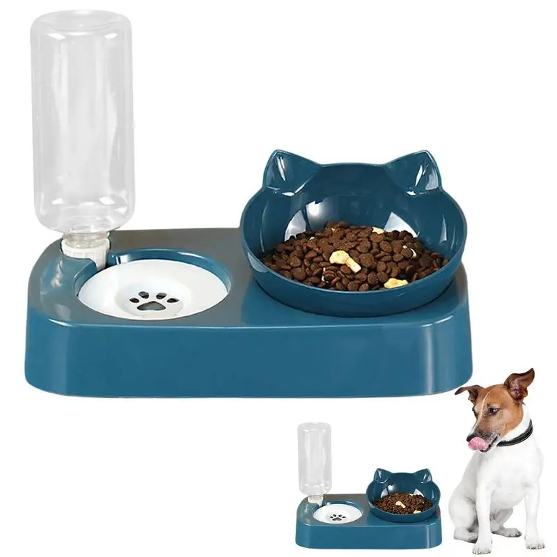 

Набор миски для кошачьего корма и воды 2 в 1, автоматический дозатор воды для домашних животных, собак, щенков, кошек