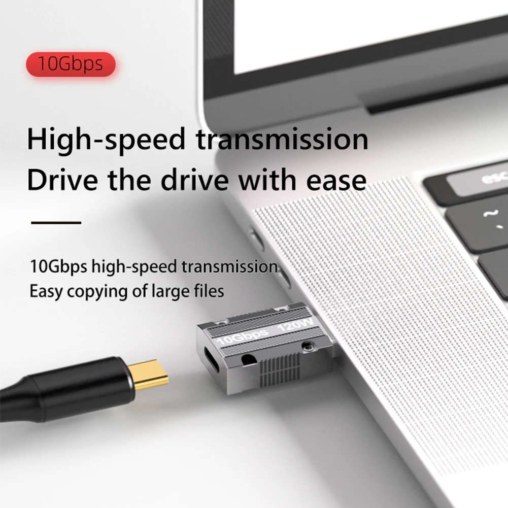 Nku USB 3.0 To Type-C 10Gbps Data Transfer Adapter 120W Charging Converter Zinc Alloy With Keyhole for Tablet Mobile Phone