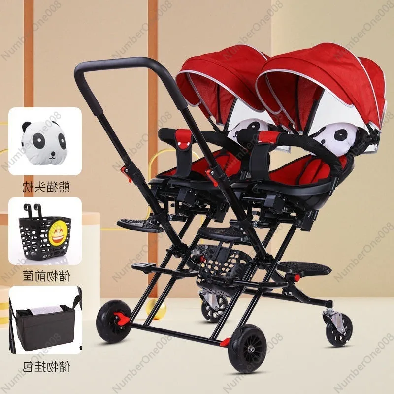 Детская тележка Double Twin для сидения и лежания Складная легкая коляска Get Coupon