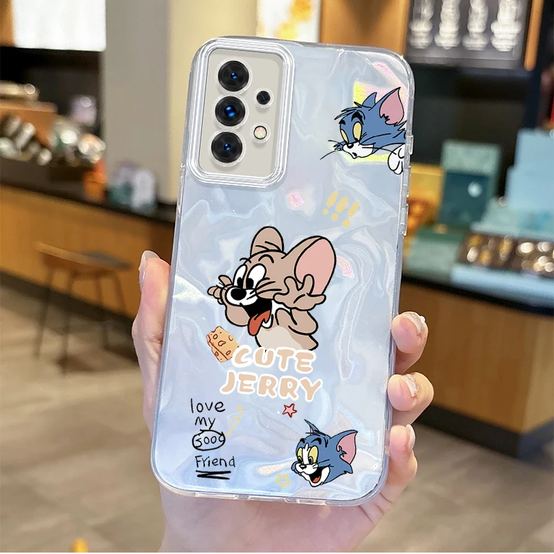 Чехол T-Tom и J-Jerry для телефона Samsung Galaxy A35 A34 A33 A32 A31 A30 A25 A24 A23 A22 A21 A20 A16 A15 A06 жесткий