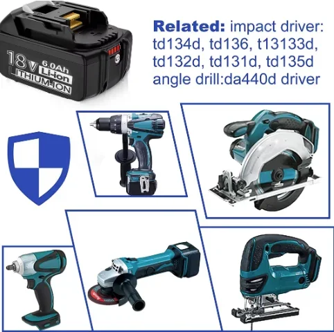 100% совместимый с Makita 18 в беспроводной Перезаряжаемый Электроинструмент Замена