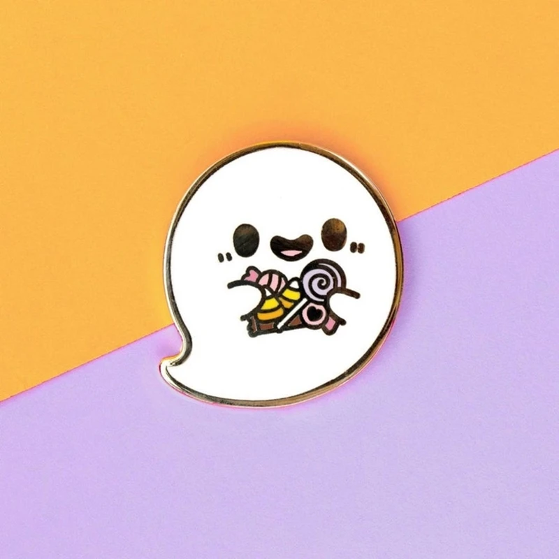 

Эмалированная шпилька с призраком Treat Yo' // Хэллоуин, конфеты, милые, кавайные, Spoopy, леденец, конфеты, октября, трюки или подарки, подарок