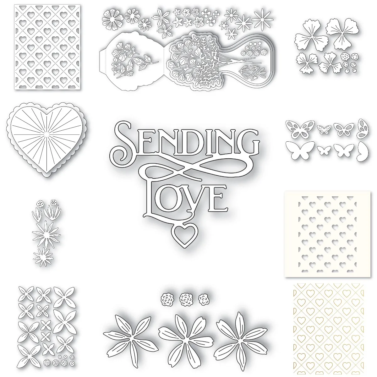 

Flower Butterfly Love Cutting Dies Hot foil Stencil Scrapbook Diary Decoration Stencil card making template manual DIY New 2022