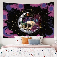 moon sun skull mushroom mandala decor tapestry trippy room dorm black esotericism printing mounted cheap hippie wall hanging
