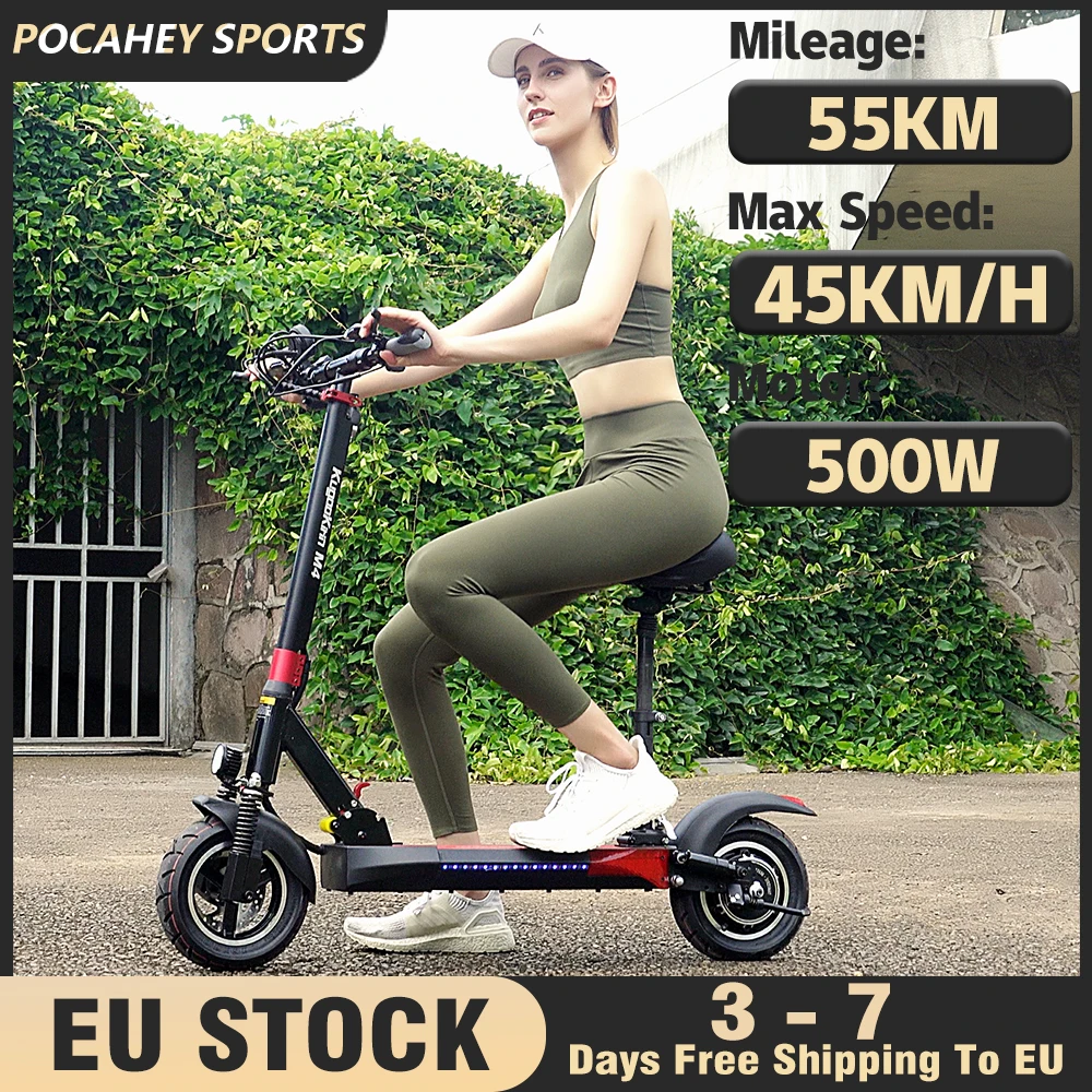 

Adults 48V 12.5Ah Electric Scooter Powerful 500W Motor 45km/h Max Speed 55km Range 10 Inch Tires Folding Commuter Kick eScooter