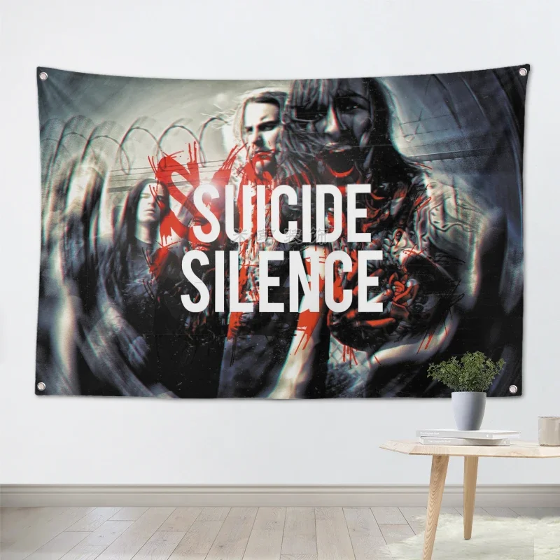 

Suicide Silence Music Band Banners Wall Flags Tapestry Cloth Art Bar Cafe Hotel Theme Background Decoration