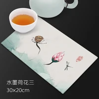 tea towel absorbent rectangular towel fabric chinese style tea towel pad small square towel tea table tablecloth 3020cm