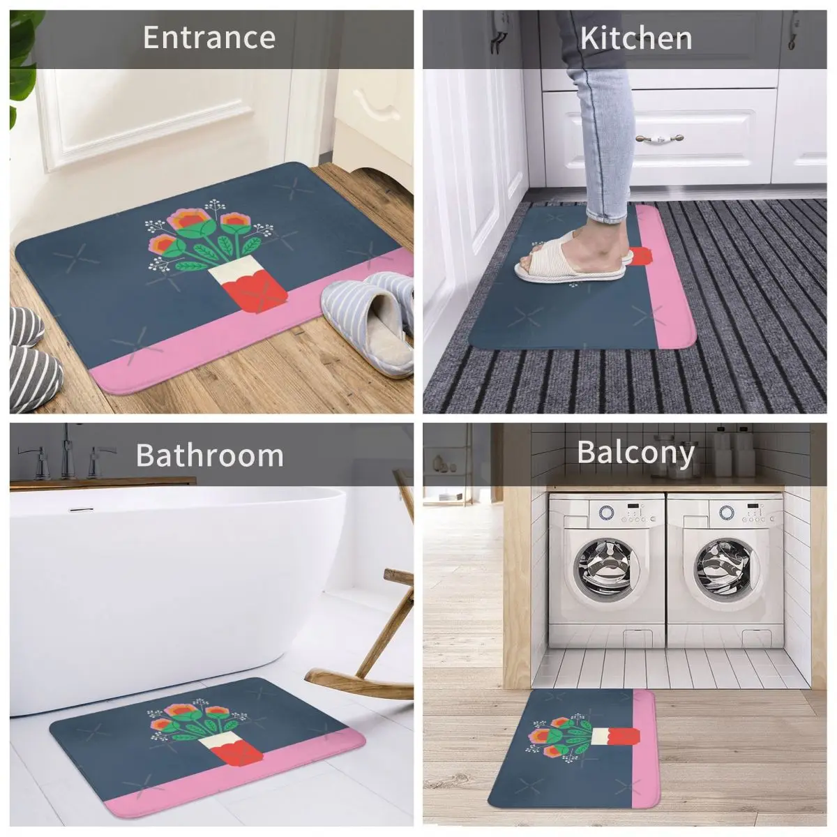 Marla Facecloth нескользящий напольный коврик FireplaceThick и удобные прочные коврики для ног